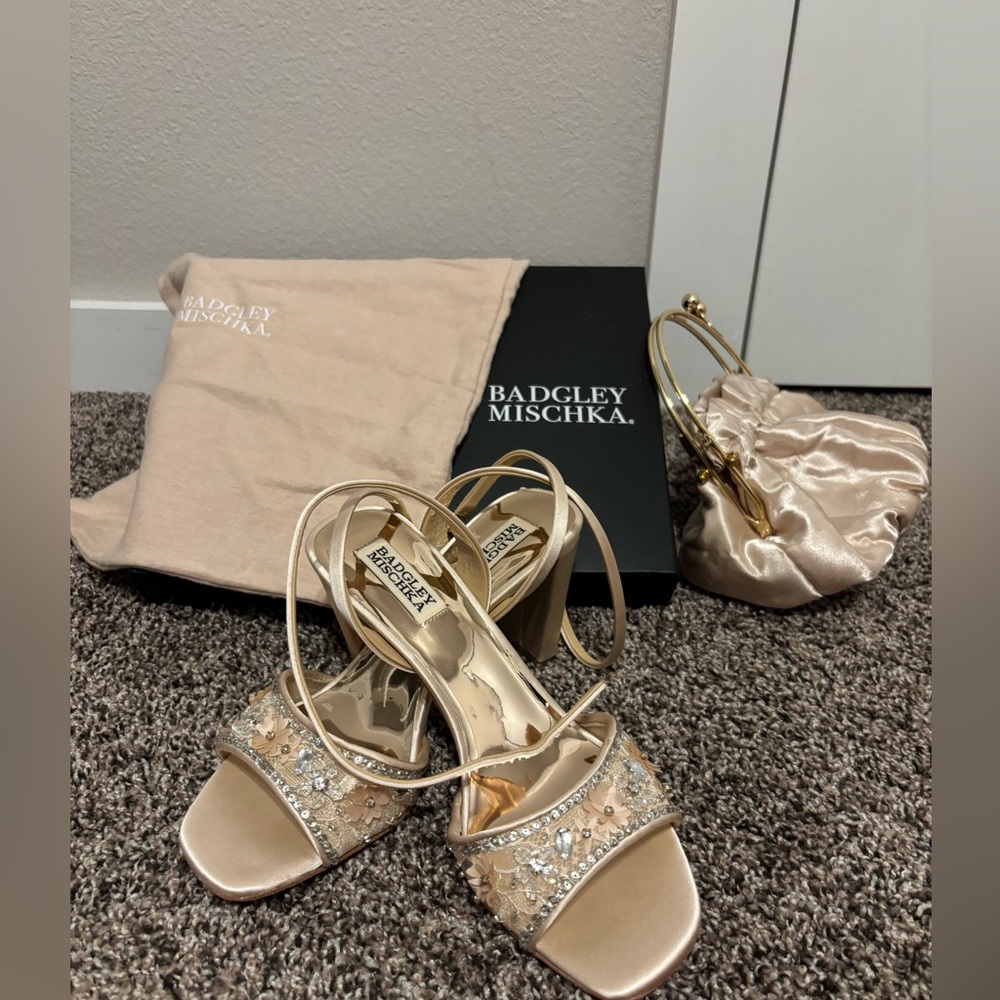 Badgley Mischka Heels and Matching Unbranded Clutch